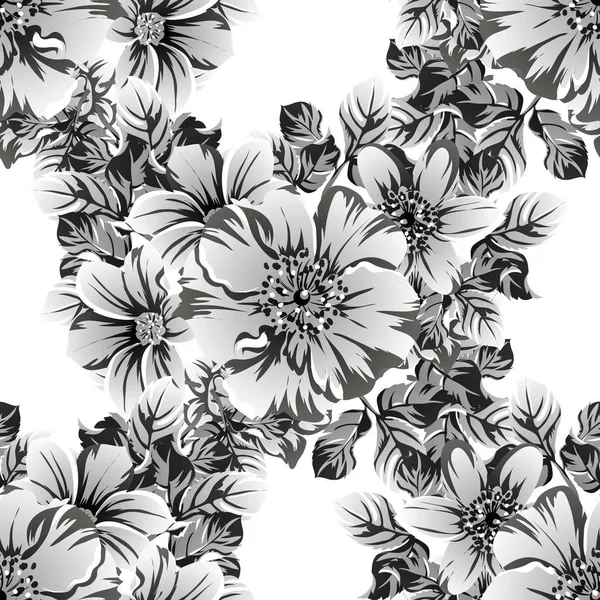 Vector Illustration Vintage Flowers Pattern Backdrop — Stock Vector