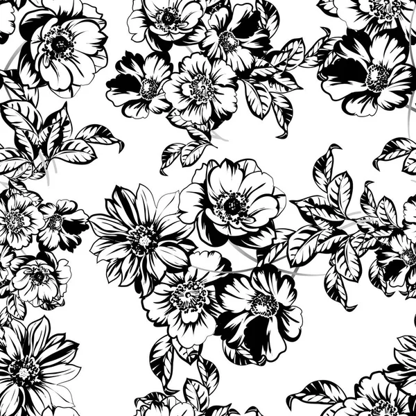 Vektorillustration Vintage Blommor Mönster Bakgrund — Stock vektor