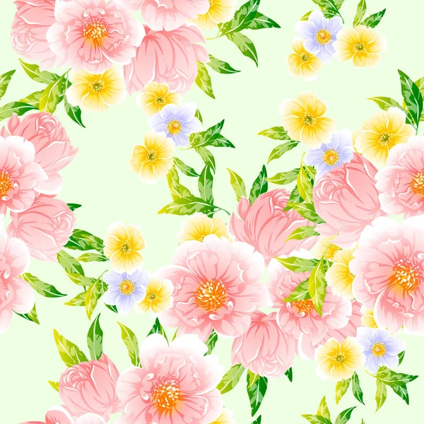 Vektor Illustration Von Hellen Blumen Muster Hintergrund — Stockvektor