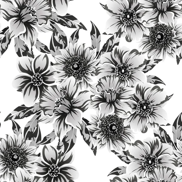 Vector Illustration Vintage Flowers Pattern Backdrop — Stock Vector