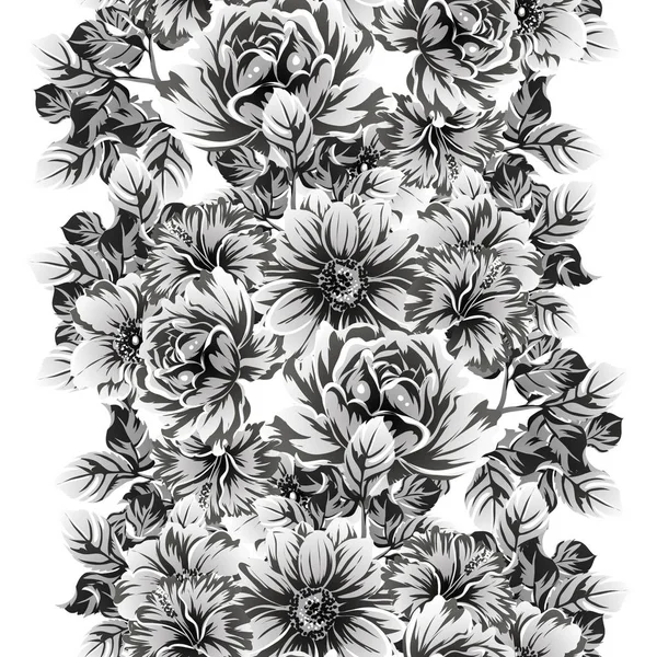 Vector Illustration Vintage Flowers Pattern Backdrop — Stock Vector