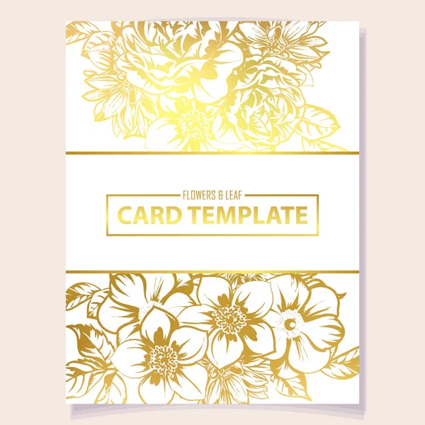 Vector Illustration Retro Invitation Card Vintage Style Flowers Pattern — Stock Vector