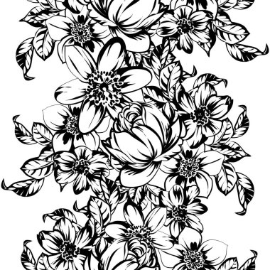 vintage çiçek desen arka plan vektör çizim