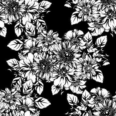 vintage çiçek desen arka plan vektör çizim