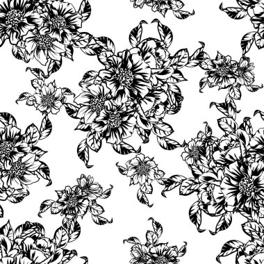 vintage çiçek desen arka plan vektör çizim