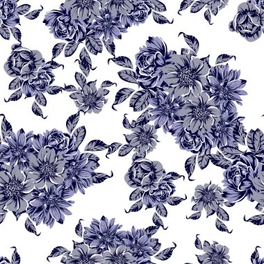 vintage çiçek desen arka plan vektör çizim