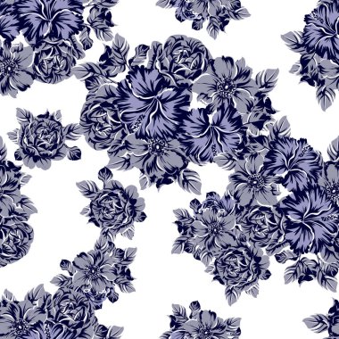 vintage çiçek desen arka plan vektör çizim