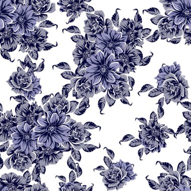 vintage çiçek desen arka plan vektör çizim