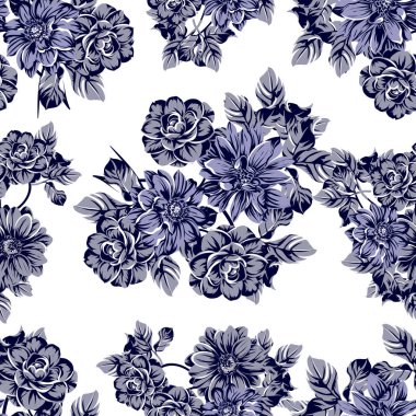 vintage çiçek desen arka plan vektör çizim