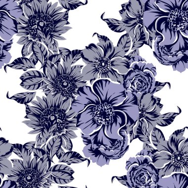 vintage çiçek desen arka plan vektör çizim