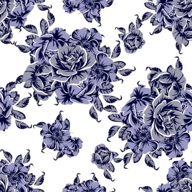 vintage çiçek desen arka plan vektör çizim