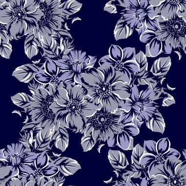 vintage çiçek desen arka plan vektör çizim