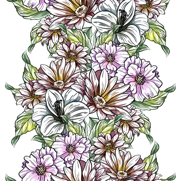 Heldere bloemen patroon achtergrond — Stockvector