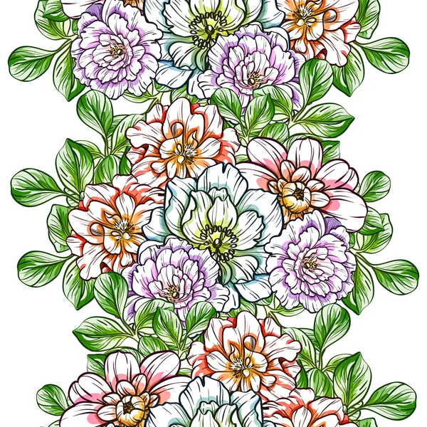 Heldere bloemen patroon achtergrond — Stockvector