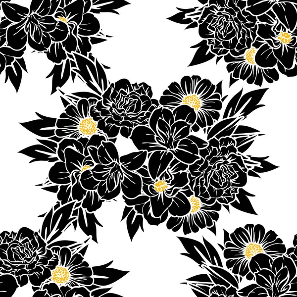 Vintage fleurs motif fond — Image vectorielle