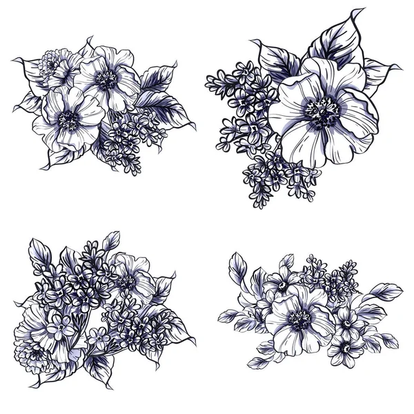 Винтажные цветы — стоковый вектор