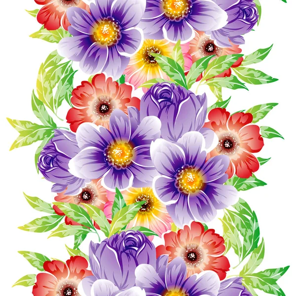 Fleurs vives motif fond — Image vectorielle