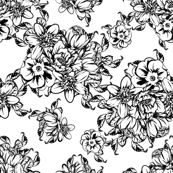 Vektor Illustration Von Vintage Blumen Muster Hintergrund — Stockvektor