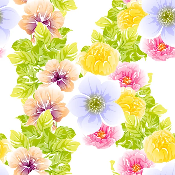 Patrón de flores brillantes — Vector de stock