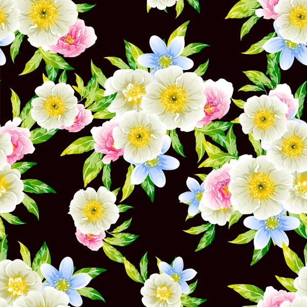 鲜艳的花朵图案 — 图库矢量图片