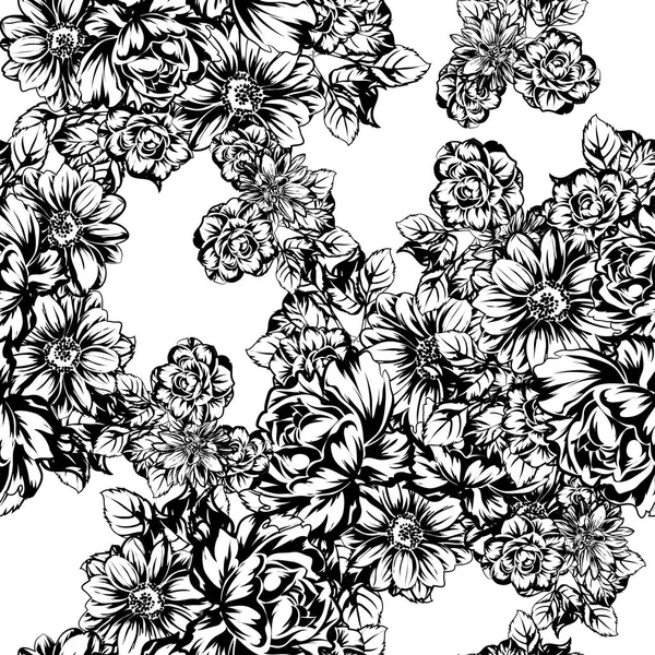 Vektor Illustration Von Vintage Blumen Muster Hintergrund — Stockvektor