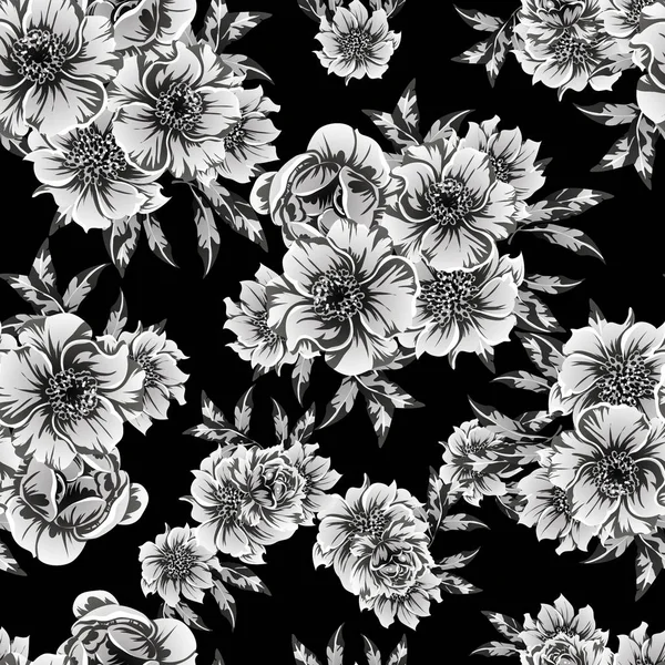 Illustration Vectorielle Fleurs Vintage Motif Fond — Image vectorielle