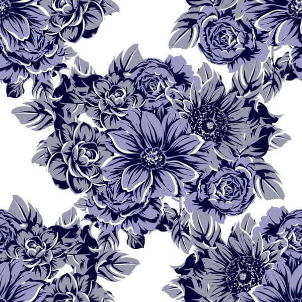 Vektor Illustration Von Vintage Blumen Muster Hintergrund — Stockvektor