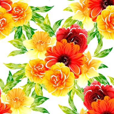vektör çizim parlak çiçek desen arka plan