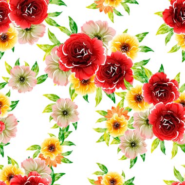 vektör çizim parlak çiçek desen arka plan