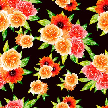 vektör çizim parlak çiçek desen arka plan