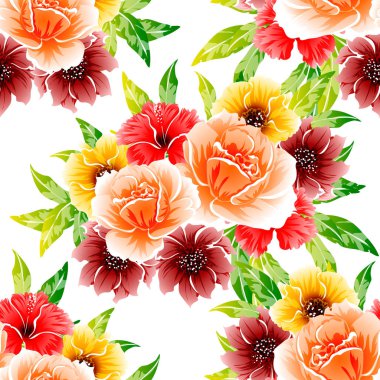 vektör çizim parlak çiçek desen arka plan