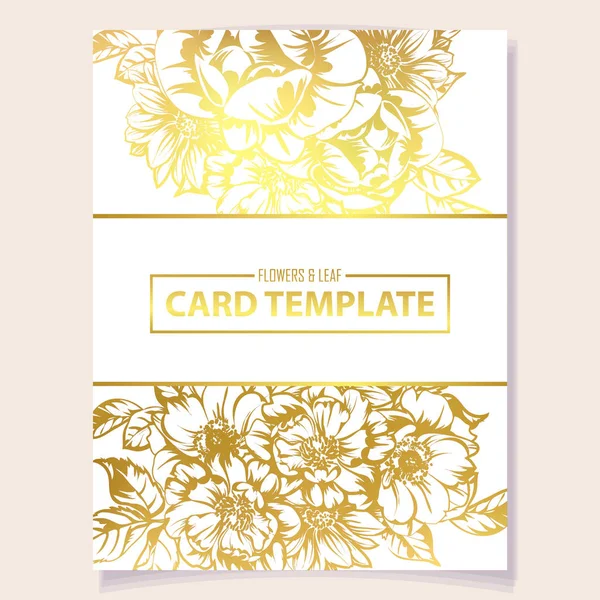 レトロな招待状 ビンテージ スタイルの花パターンのベクトル イラスト — ストックベクタ