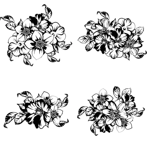 Illustration Vectorielle Fleurs Vintage Motif Fond — Image vectorielle