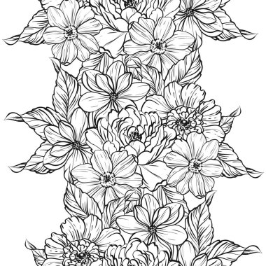 vintage çiçek desen arka plan vektör çizim