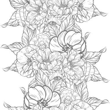 vintage çiçek desen arka plan vektör çizim