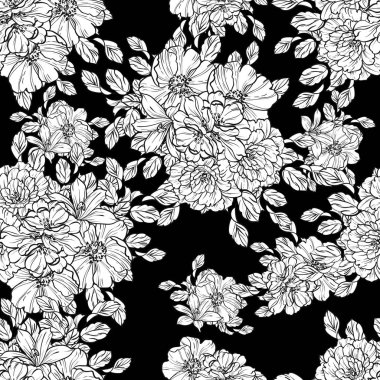 vintage çiçek desen arka plan vektör çizim