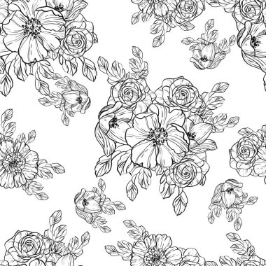 vintage çiçek desen arka plan vektör çizim