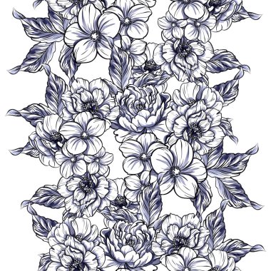 vintage çiçek desen arka plan vektör çizim