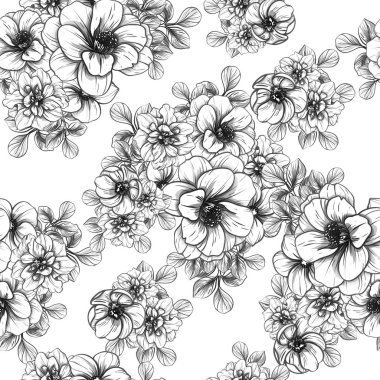 vintage çiçek desen arka plan vektör çizim