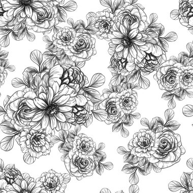 vintage çiçek desen arka plan vektör çizim