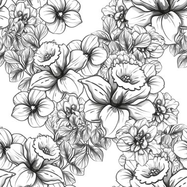 vintage çiçek desen arka plan vektör çizim