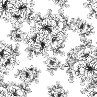 vintage çiçek desen arka plan vektör çizim