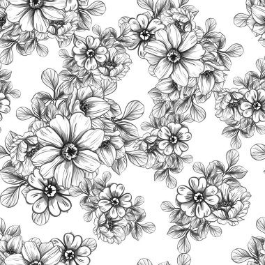vintage çiçek desen arka plan vektör çizim