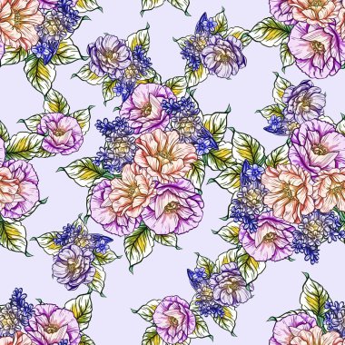 vektör çizim parlak çiçek desen arka plan
