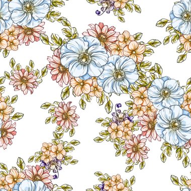 vektör çizim parlak çiçek desen arka plan