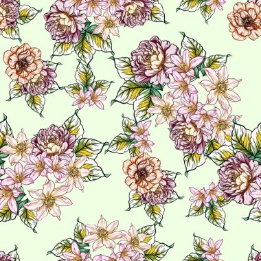 vektör çizim parlak çiçek desen arka plan