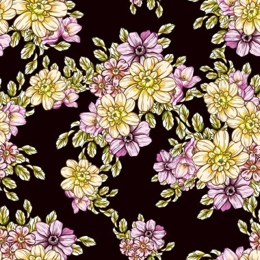 vektör çizim parlak çiçek desen arka plan