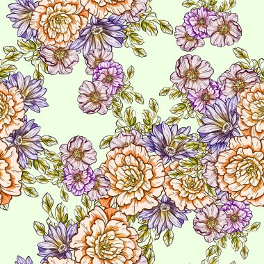 vektör çizim parlak çiçek desen arka plan