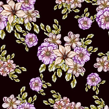 vektör çizim parlak çiçek desen arka plan