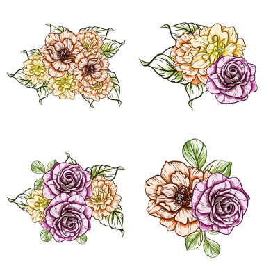 vektör çizim parlak çiçek desen arka plan